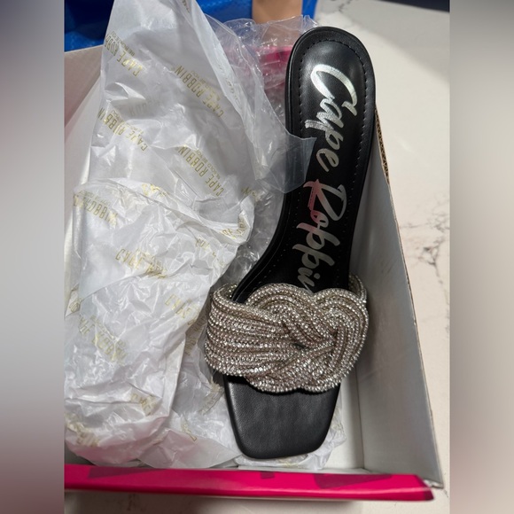 NEW Cape Robbin Stiletto Heels Rhinestone-Embellished Knot & Open Toe (Flynn) 7 - Picture 3 of 8